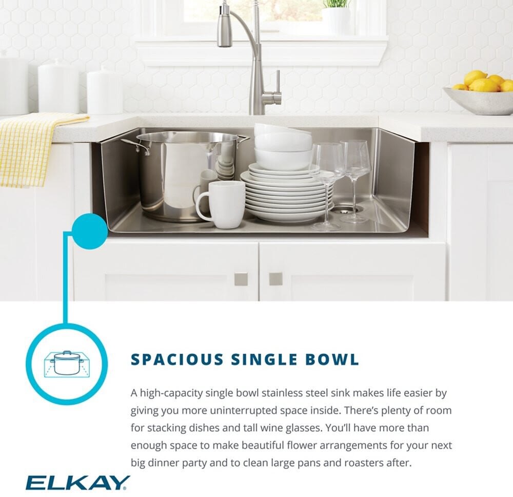 Elkay ECTRU30179RT 31 Inch Single Bowl Undermount Kitchen