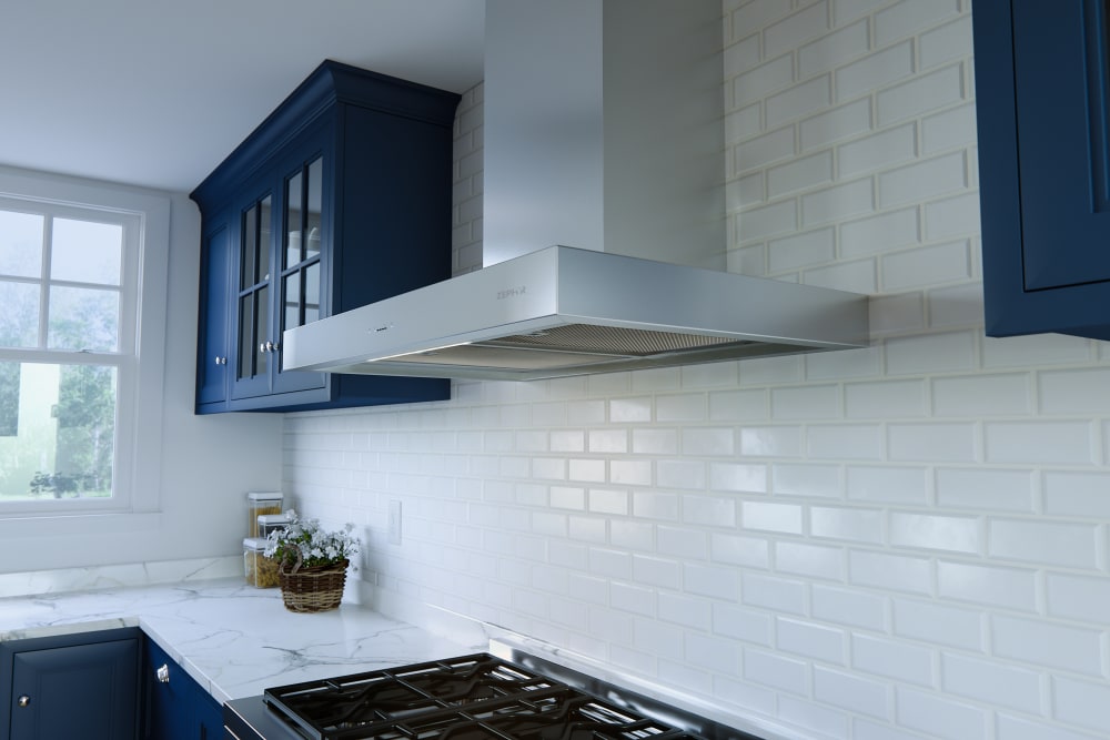 Zephyr ZROM90DS 36 Inch Wall Mount Range Hood with ICON Touch