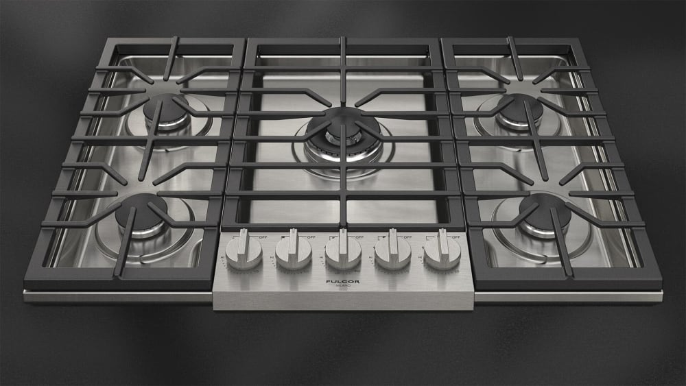 Fulgor Milano F4PGK305S2 30 Inch ProStyle Gas Cooktop with 5 Burners, 1 Central Dual Crescendo