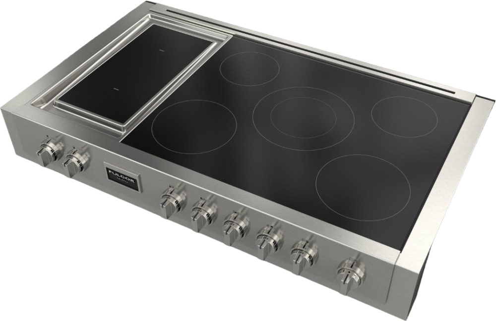 F6IRT485GS1 in Stainless Steel by Fulgor Milano in Schenectady, NY - SOFIA  48 PRO INDUCTION RANGETOP WITH GRIDDLE