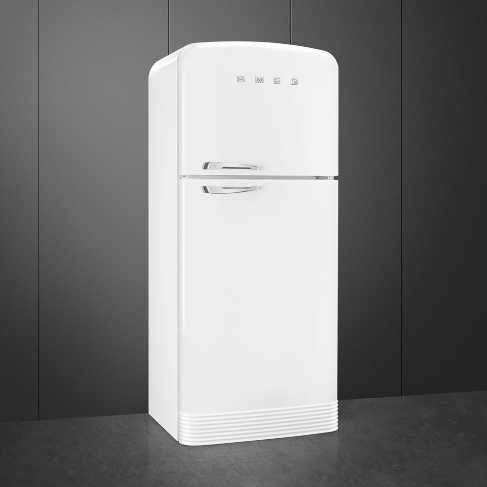 Smeg FAB50URWH3 32 Inch Freestanding Top Freezer Refrigerator with 19. ...