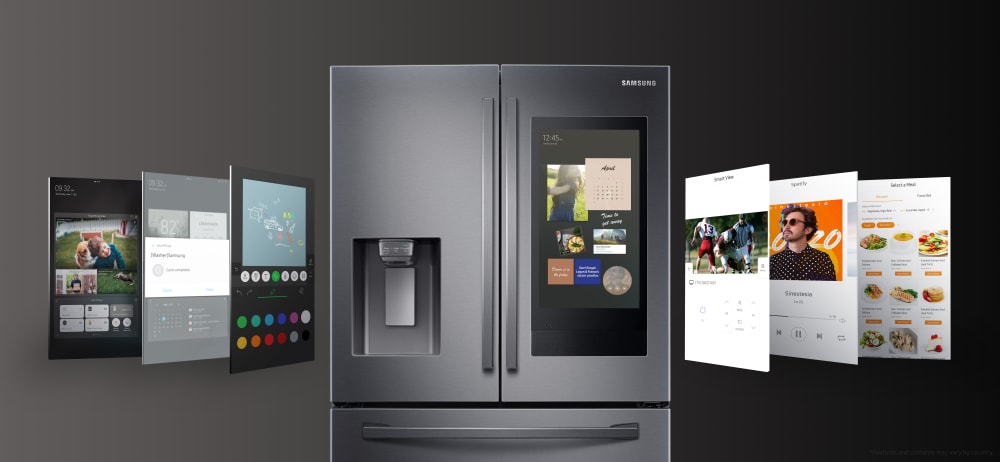 Samsung 35.75 in. W 26.5 cu. ft. 3-Door Family Hub French Door Smart  Refrigerator in Fingerprint Resistant Stainless Steel RF27T5501SR - The  Home Depot