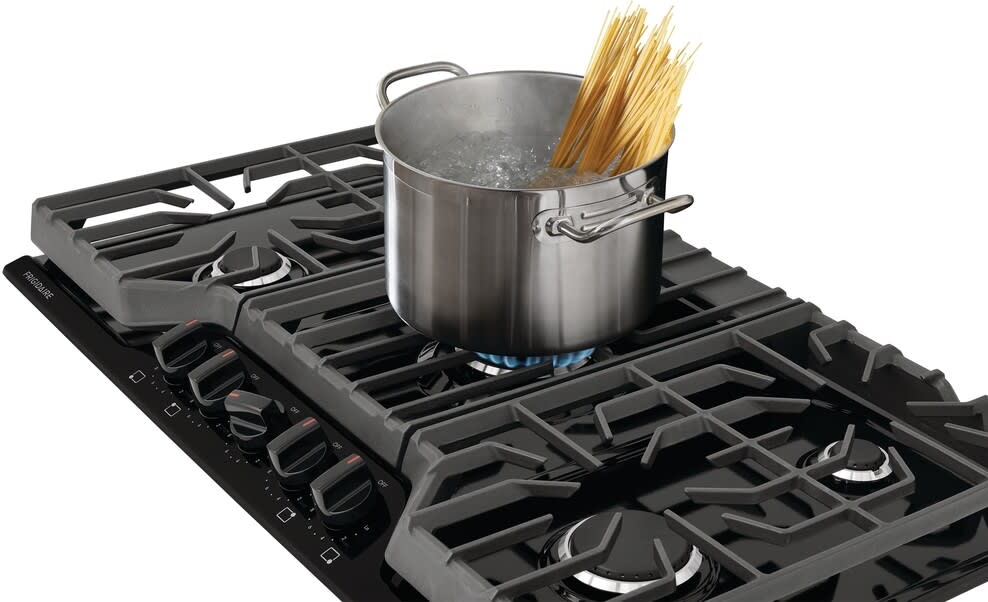 Frigidaire FCCG3627AB 36 Inch Gas Cooktop with 5 Sealed Burners, Continuous CastIron Grates