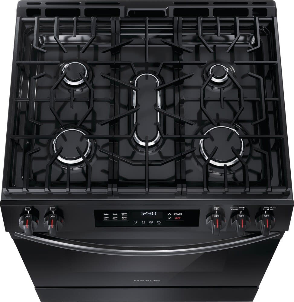 Frigidaire FCFG3062AB 30 Inch Freestanding Gas Range with 5 Sealed Burners, 5.1 cu. ft. Oven