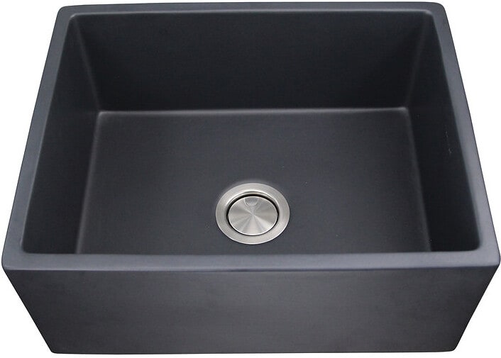 Nantucket Sinks FCFS2418SMATTEBLACK 23 Inch Farmhouse Apron Single Bowl