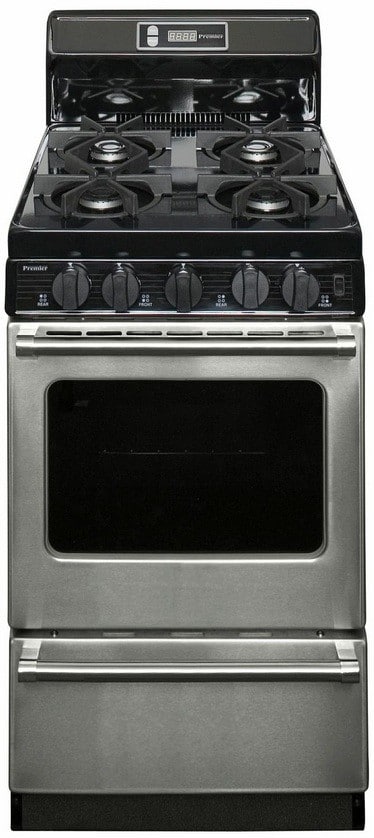 Premier 24 In 2 97 Cu Ft Battery Spark Ignition Gas Range In White Bjk5x0op The Home Depot