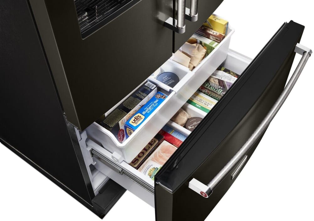 KitchenAid KRFF507HBS 36 Inch Freestanding French Door Refrigerator with 26.8 cu. ft. Total