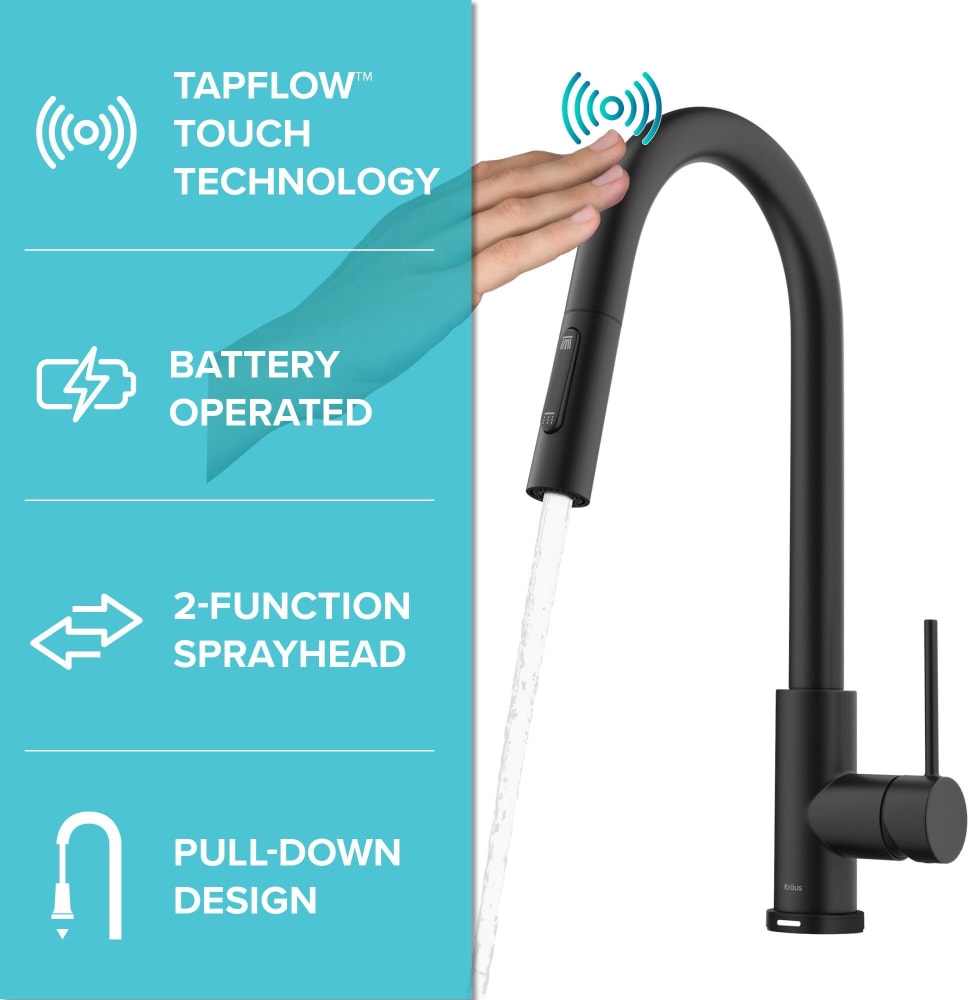 Kraus KTF3104MB Single Handle Touch Pull Down Contemporary Sprayer