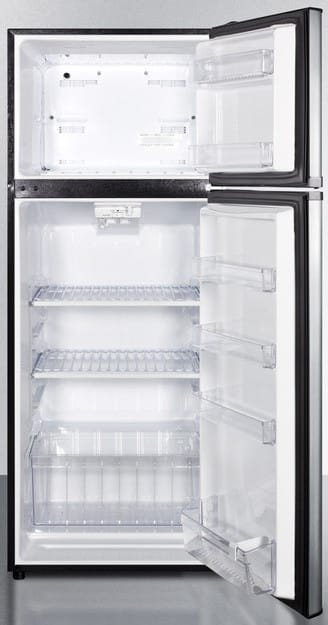 Summit FF1159SS 24 Inch Top-Freezer Refrigerator with Adjustable Wire Shelves, Large Crisper, Interior Light, Door Storage, 10.3 cu. ft. Capacity, ENERGY STAR® certified and ADA compliant: Stainless Steel