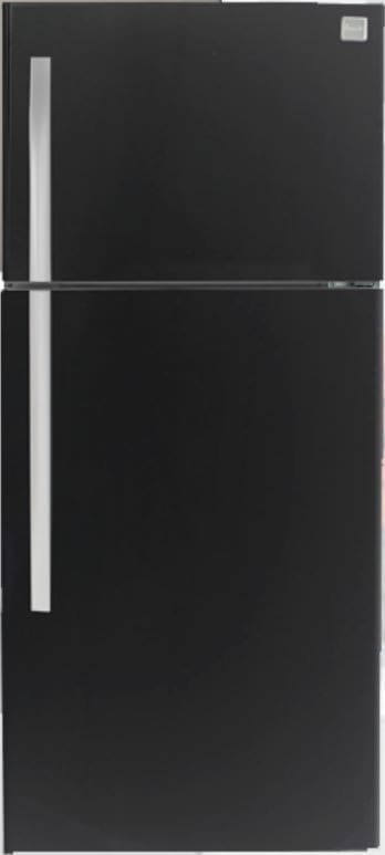 Avanti FF18D1B 30 Inch Top-Freezer Refrigerator with Reversible Doors, Adjustable Glass Shelves, 2 Crisper Drawers, 4 Door Bins, Gallon Door Storage, Electronic Temperature Control, 1 Freezer Shelf, 2 Freezer Door Bins and 18.0 cu. ft. Capacity: Black