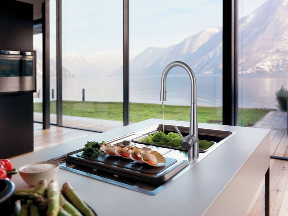 Franke FF3452SS Steel Single Handle Pull-Down Kitchen Faucet with