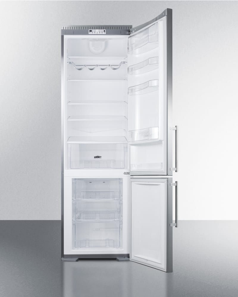 Summit FFBF181SSBI 24 Inch Bottom Freezer Refrigerator with 12.5 cu. ft