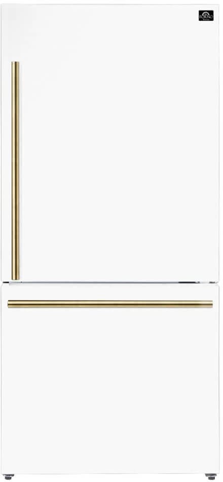 Forno FFFFD178531WHT 31 Inch Freestanding Bottom Freezer Refrigerator with 17.2 cu. ft. Total Capacity Total No Frost Technology and Multi Air Flow Capabilities White