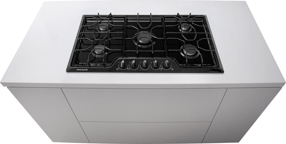 Frigidaire FFGC3610QB 36 Inch Gas Cooktop with 5 Sealed Burners, Angled