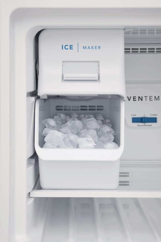 Frigidaire Ffht1425vw 28 Inch Freestanding Top Mount Freezer Refrigerator With 13 9 Cu Ft Capacity Integrated Handles Field Reversible Doors Auto Close Doors Crisper Drawer Eventemp Cooling System Adjustable Glass Shelves Led Lighting Ada