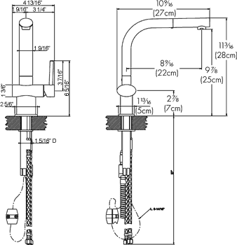 Franke Ffp1080 Single Lever Stream Only Pull Out Faucet Satin Nickel