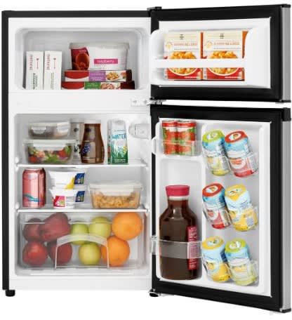 Frigidaire FFPS3133UM 18 Inch Compact Refrigerator with 3.1 Cu. Ft. Capacity, Can Holders, Full Width Freezer, Interior Light, Clear Crisper Drawer, Tall Bottle Storage, Reversible Door, and Energy Star Rated