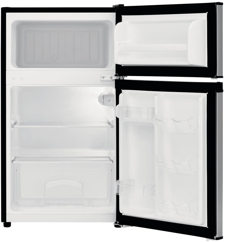 Frigidaire FFPS3133UM 18 Inch Compact Refrigerator with 3.1 Cu. Ft. Capacity, Can Holders, Full Width Freezer, Interior Light, Clear Crisper Drawer, Tall Bottle Storage, Reversible Door, and Energy Star Rated