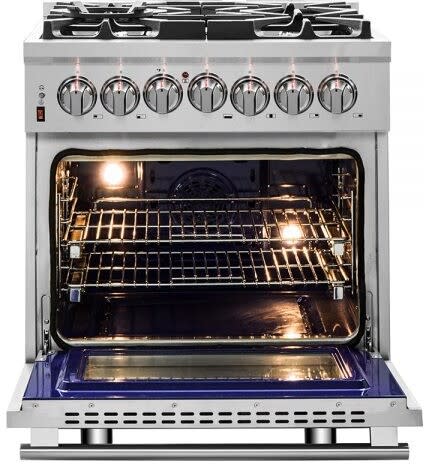 Forno FFSGS612530 30 Inch Freestanding Professional Dual Fuel Range with 5  Sealed Burners, 4.32 cu. ft. Oven Capacity, Continuous Grates, True  European Convection, Illuminated Zinc Cast Knobs, Magic Eyes, and ETL Listed