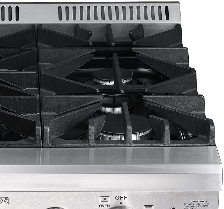 Oven FORNO Lseo 30 Inch 5-Burner Stainless Steel 70000 BTU Gas Convection Range with 4.23 Cubic Ft