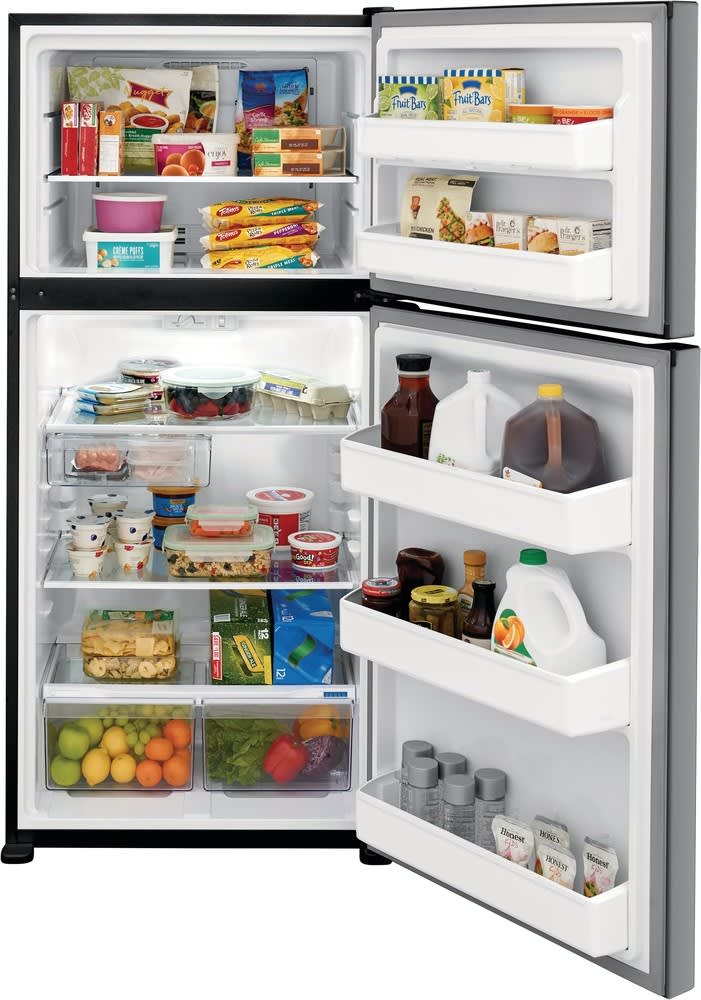 Frigidaire FFHT1835VS 30 Inch Freestanding Top Freezer Refrigerator with 18.3 Cu. Ft. Capacity, Gallon Door Bins, Humidity Crispers, Adjustable Shelves, Frost Free, EnergyStar Certified, and ADA Compliant: Stainless Steel