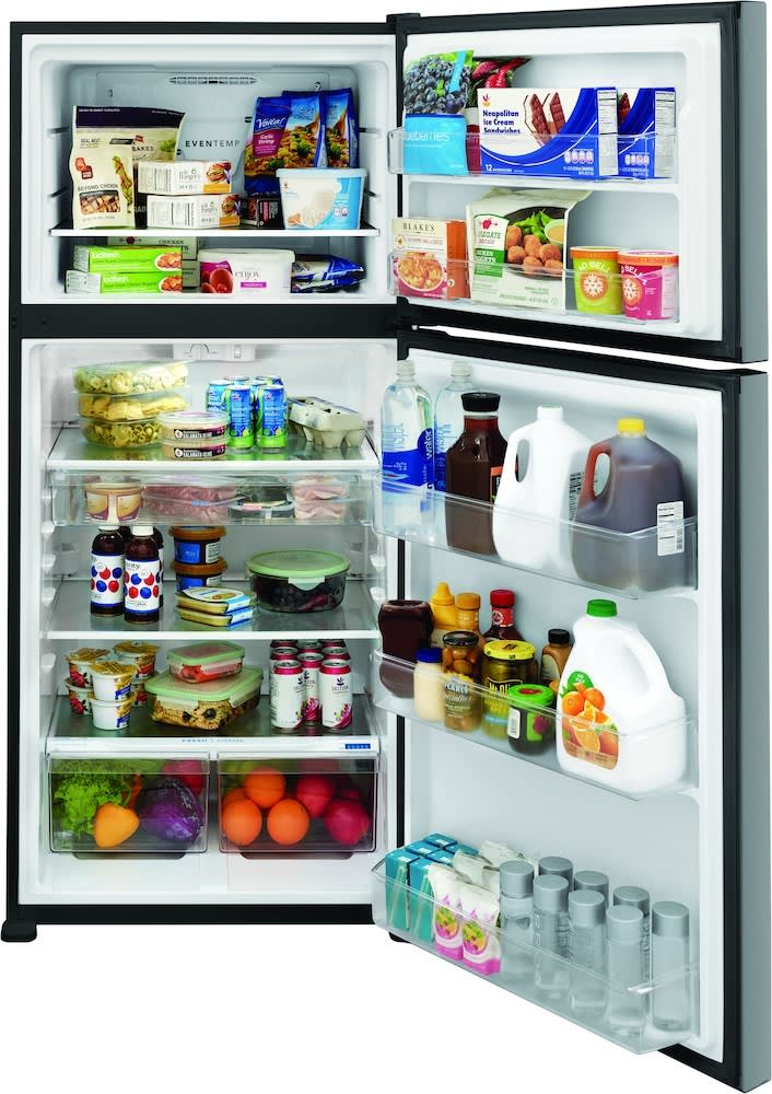 Frigidaire FFHT2045VS 30 Inch Top Freezer Refrigerator with 20.0 Cu. Ft. Capacity, Gallon Door Bins, Adjustable Shelves, Humidity-Controlled Crispers, Full-Width Deli Drawer, EnergyStar Certified, and ADA Compliant: Stainless Steel