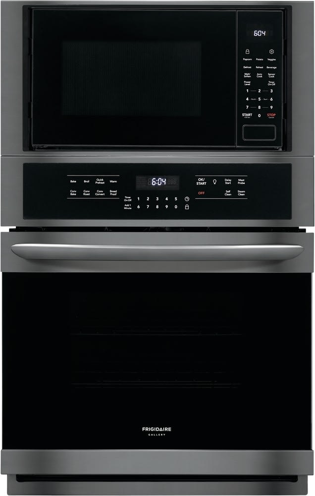 Frigidaire Fgmc2766ud 27 Inch Electric Combination Wall Oven With Frigidaire Gallery Series Fgmc2766ud Black Stainless Steel Front View