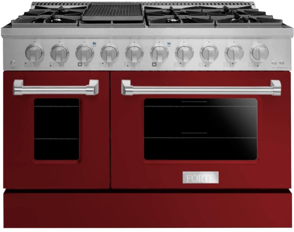 Forte FGR488BBG 48 Inch Freestanding Gas Range with 8 Sealed Burners