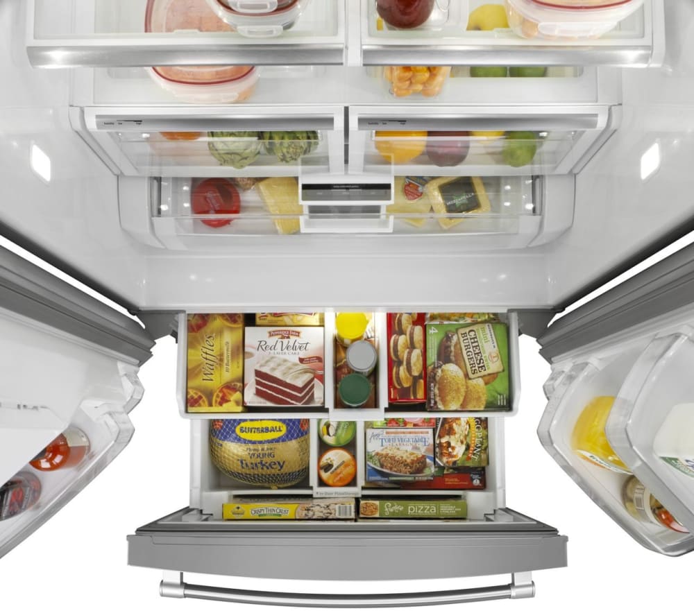 American refrigerator-freezer - MFT2776DEM - Maytag - standalone / bottom  freezer / home