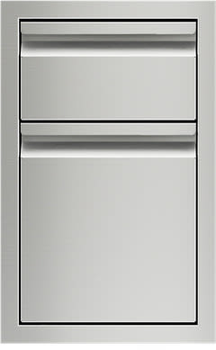 Wolf 827605 13 Inch Stainless Steel Double Drawer Storage With Rust Resistant Drawer And Ergonomic Handle