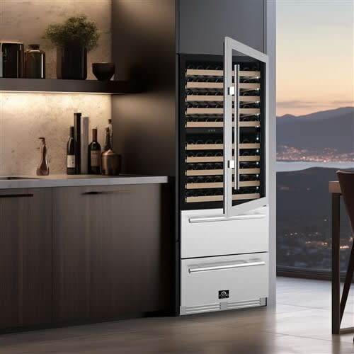 Forno FWCDR669730S 30 Inch Freestanding/Built-In Dual Zone Wine
