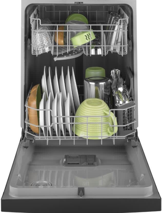 GE GDF511PGMBB 24 Inch Full Console Built In Dishwasher with 14 Place Settings, 4 Wash Cycles