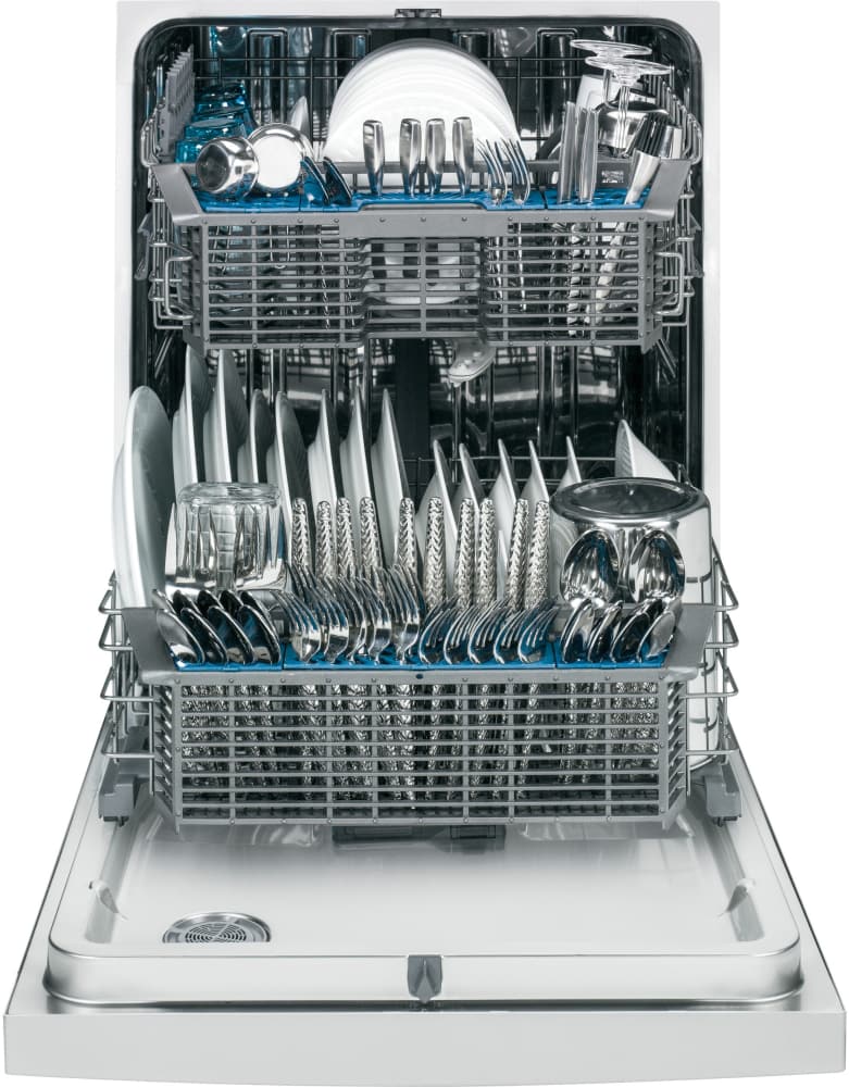 GE GDF570SGFWW Fully Console Dishwasher with 16-Place Settings, 4 Wash