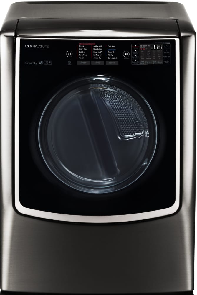 LG LGWADRGBS96 Side-by-Side Washer & Dryer Set with Front Load Washer and Gas Dryer in Black Stainless Steel