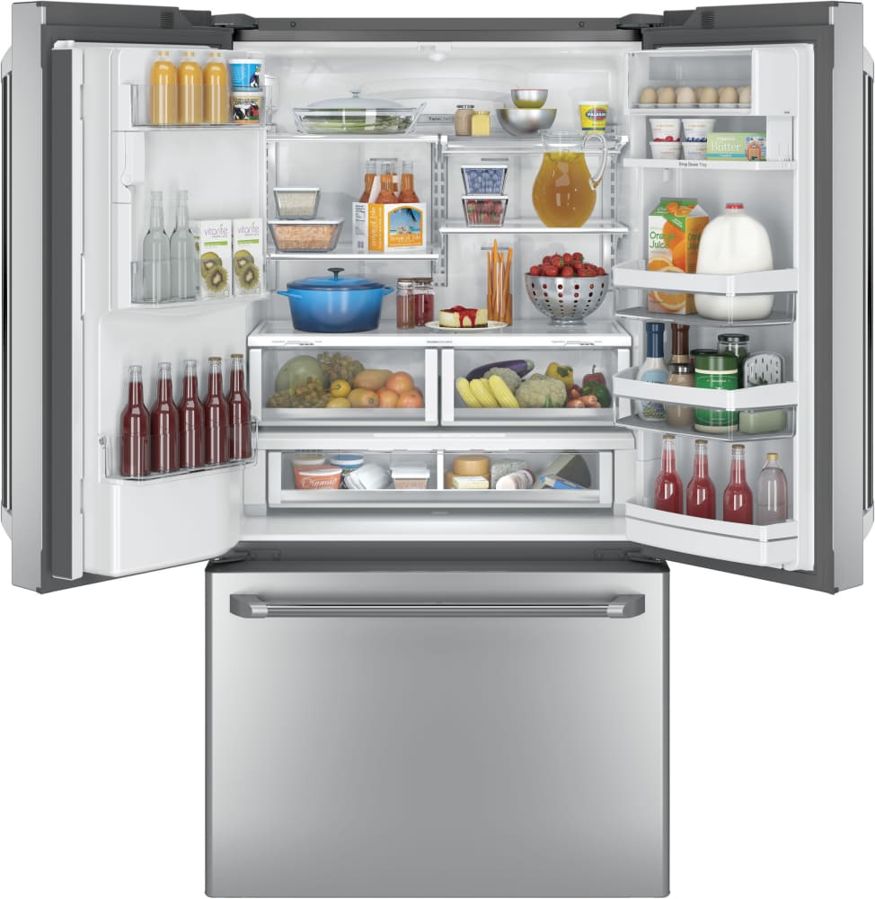 Cafe CYE22TSHSS 36 Inch Counter Depth French Door Refrigerator with LCD ...