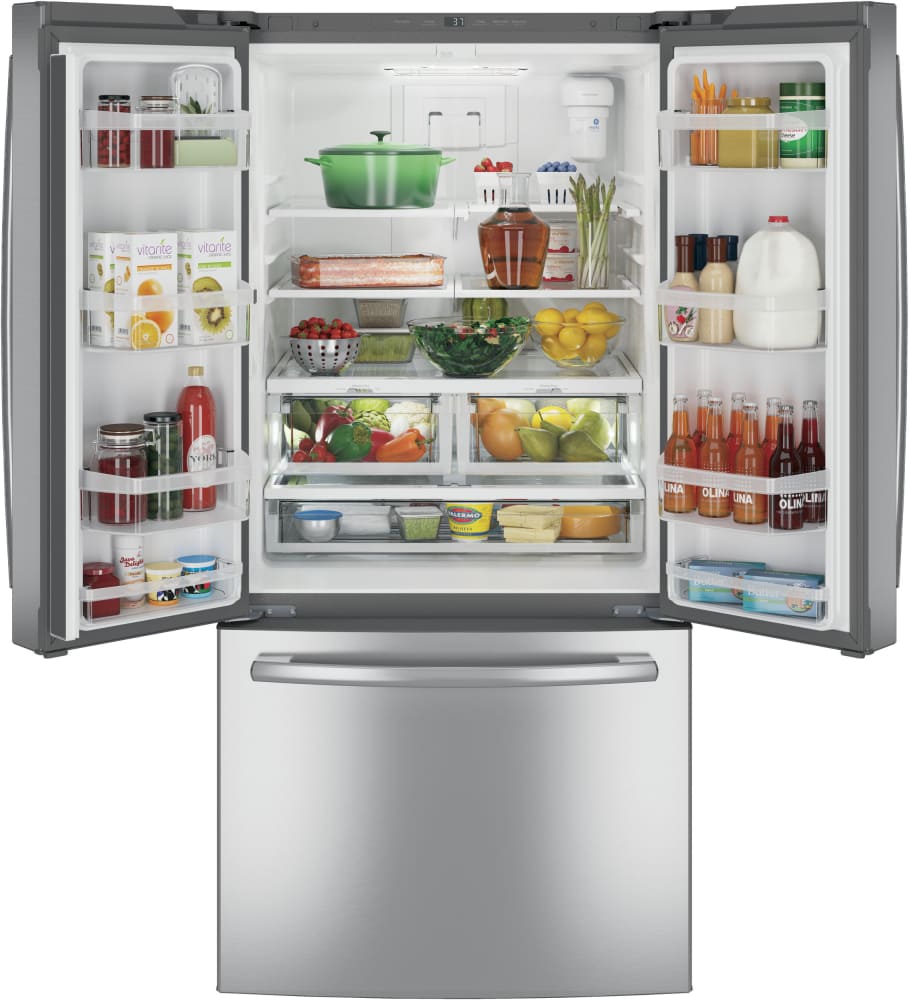GE GNE25JSKSS 33 Inch Smart French Door Refrigerator with 24.8 cu. ft
