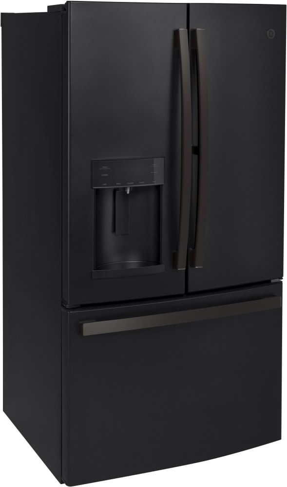 GE GFD28GELDS 36 Inch French Door Refrigerator with 27.7 cu. ft. Capacity Humidity Controlled Drawers Door in Door Turbo Cool Turbo Freeze Enhanced Shabbos Mode Capable TwinChill External Water Ice Di...