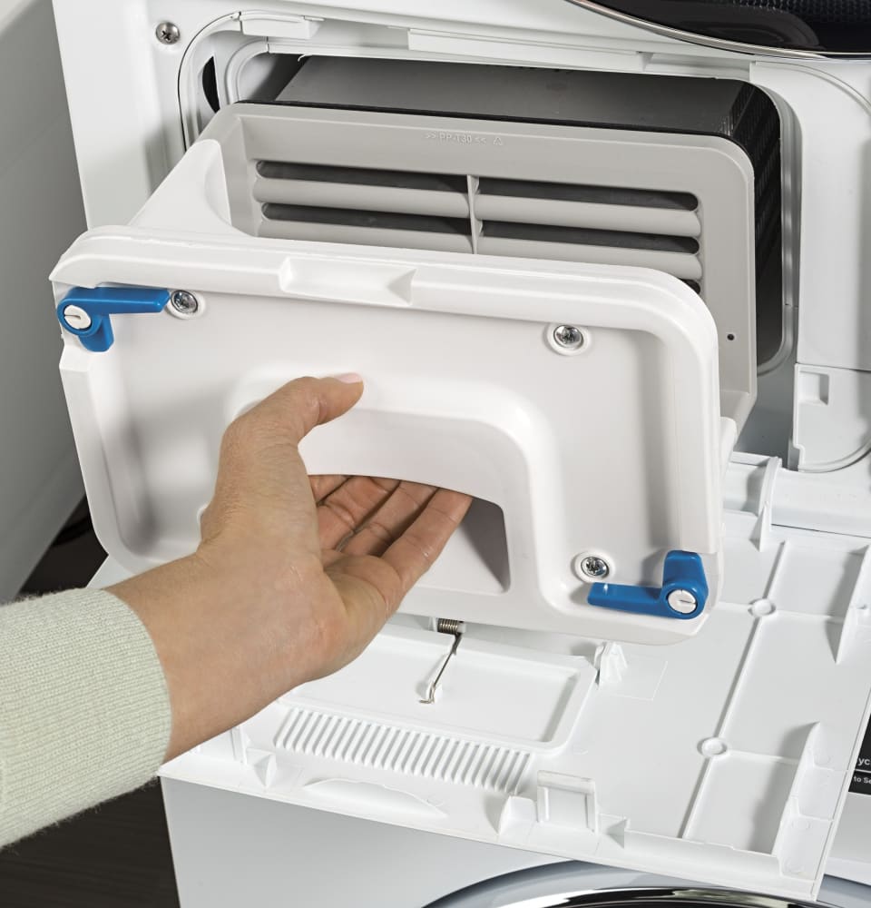 GE GEWADREW222 Stacked Washer & Dryer Set with Front Load Washer and