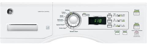 GE WCVH6800JWW 27 Inch Front-Load Washer with 3.5 cu. ft. Capacity, 26 Wash  Cycles, HydroWash System, 1,100 RPM Spin Speed and ADA Compliant: White on  White