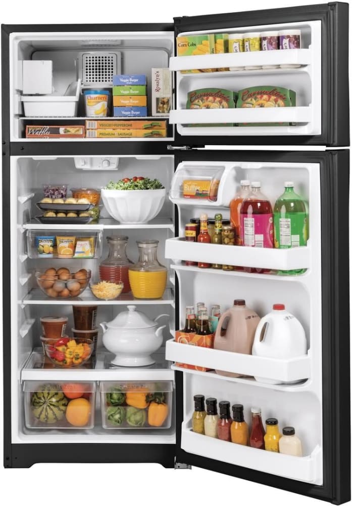 GE GIE18GTNRBB 28 Inch Top Freezer Refrigerator with 17.5 Cu. Ft ...