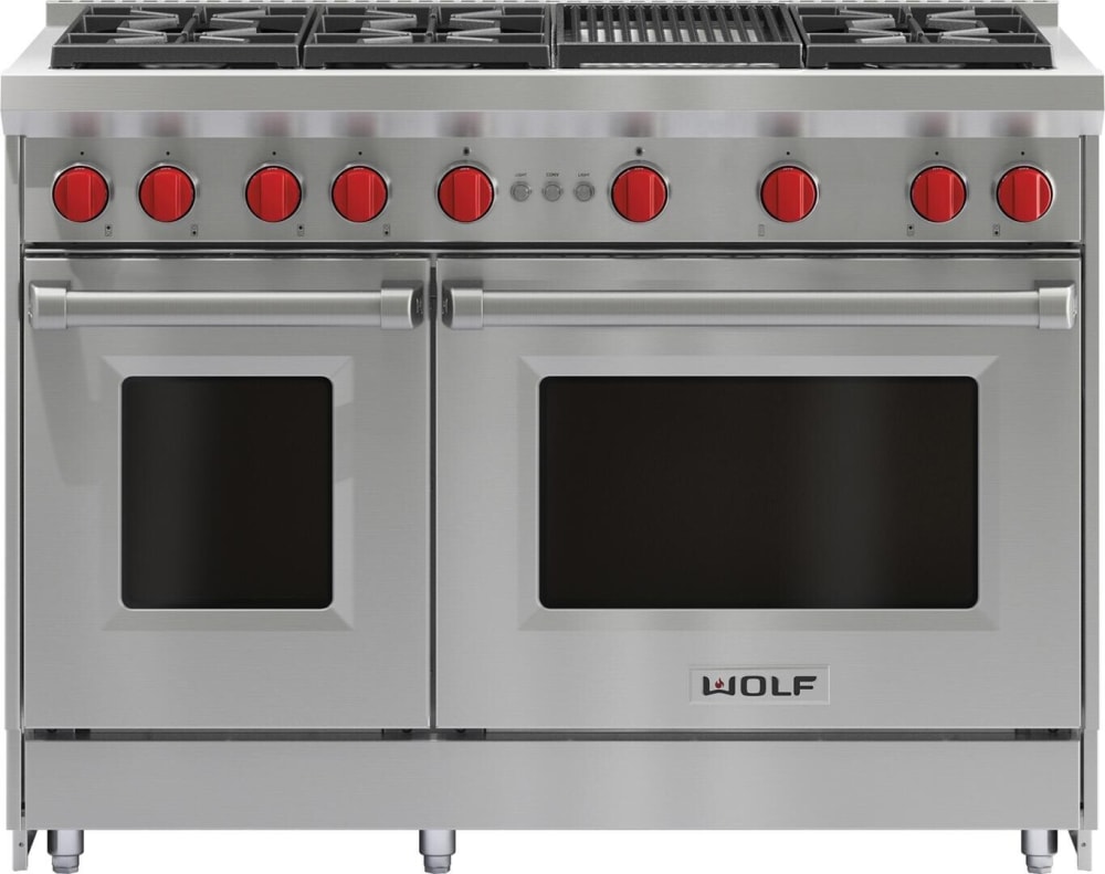 Wolf 4.5 Cu. Ft. Freestanding Double Oven Gas Convection Range with  Infrared Charbroiler GR486C-LP - Best Buy
