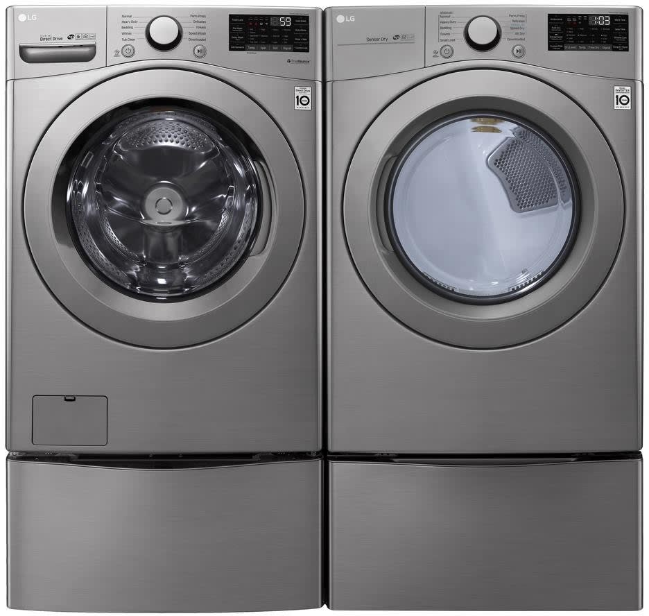 LG LGWADREV34602 Side-by-Side on Pedestals Washer & Dryer Set with