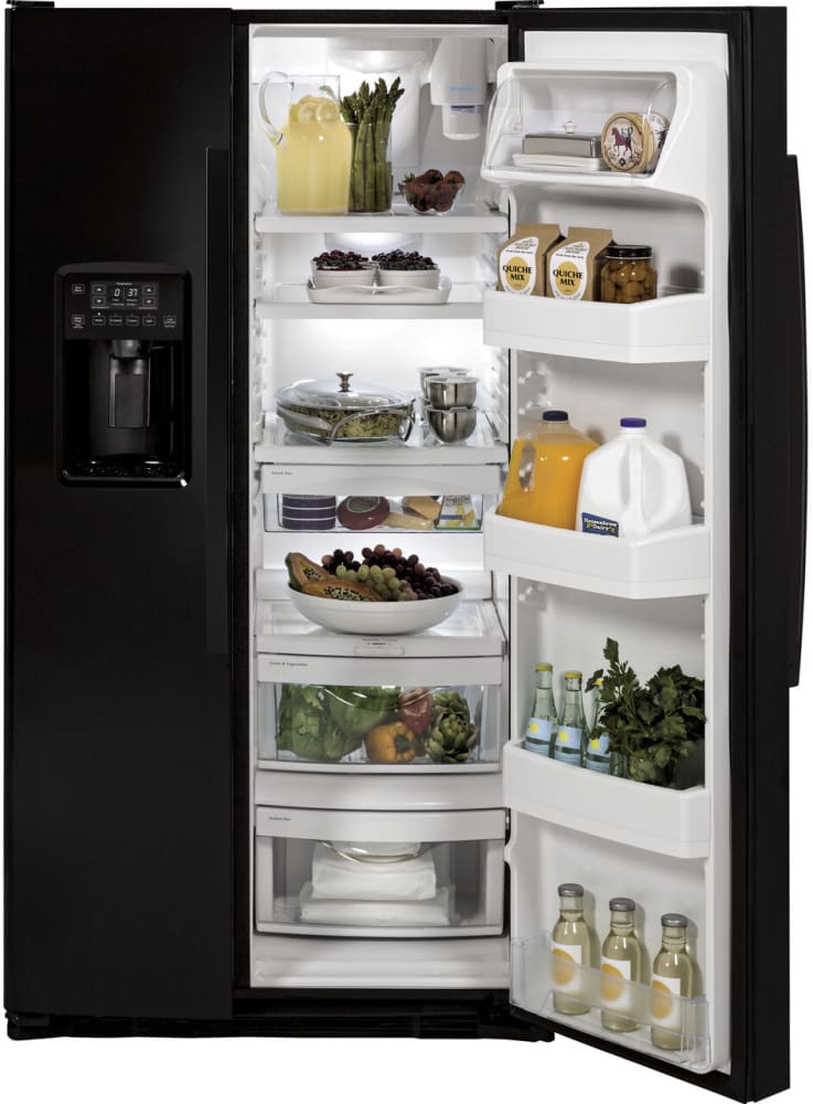 GE GSE25GGHBB 36 Inch Freestanding Side by Side Refrigerator with 25.32 ...