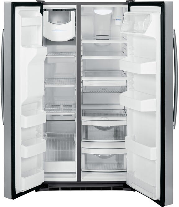 GE GSE25GSHSS 36 Inch Freestanding Side by Side Refrigerator with 25.32 ...