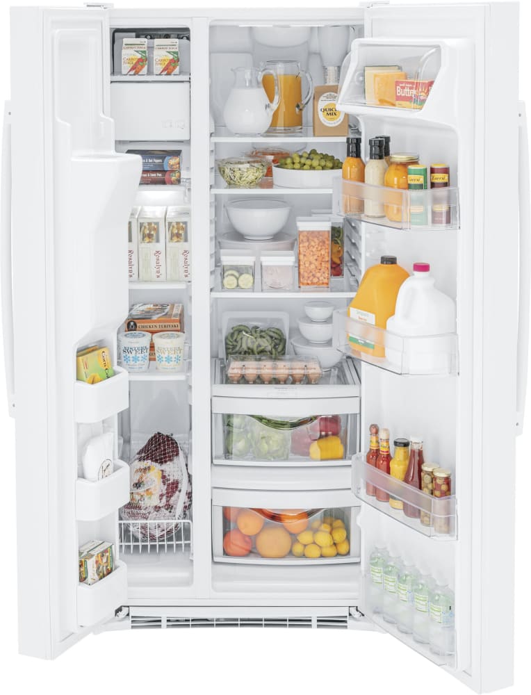 GE GSS23GGPWW 33 Inch Freestanding Side by Side Refrigerator with 23.01