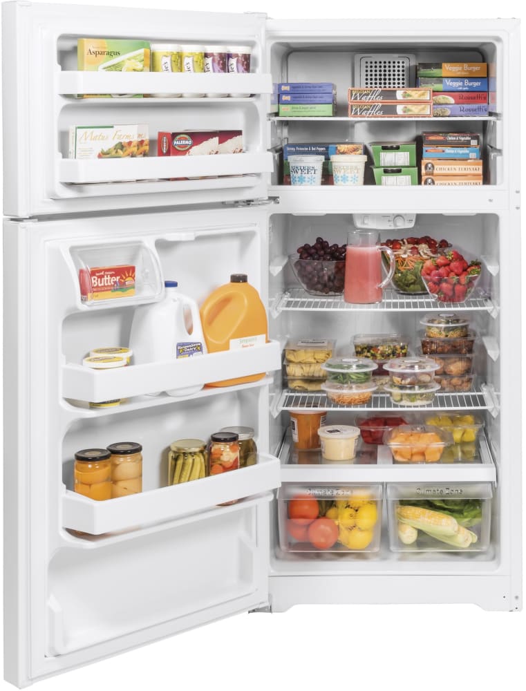 GE GTE16DTNLWW 28 Inch Top Freezer Refrigerator with 15.6 Cu. Ft ...