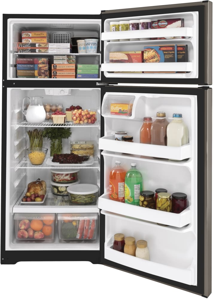 GE GTE18DCNRSA 28 Inch Top Freezer Refrigerator with 17.5 Cu. Ft