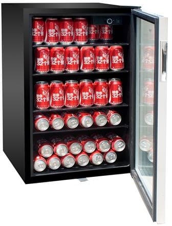 Haier 20.5 in. 150 (12 oz.) Can Beverage Cooler HEBF100BXS - The
