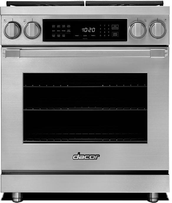 Dacor Hdpr30sng 30 Inch Freestanding Professional Dual Fuel Range With 4 Sealed Burners 5 2 Cu Ft Oven Capacity Continuous Grates Self Clean Illumina Knobs Four Part Pure Convection And Simmersear Stainless Steel - Dacor Wall Oven Reviews 2018