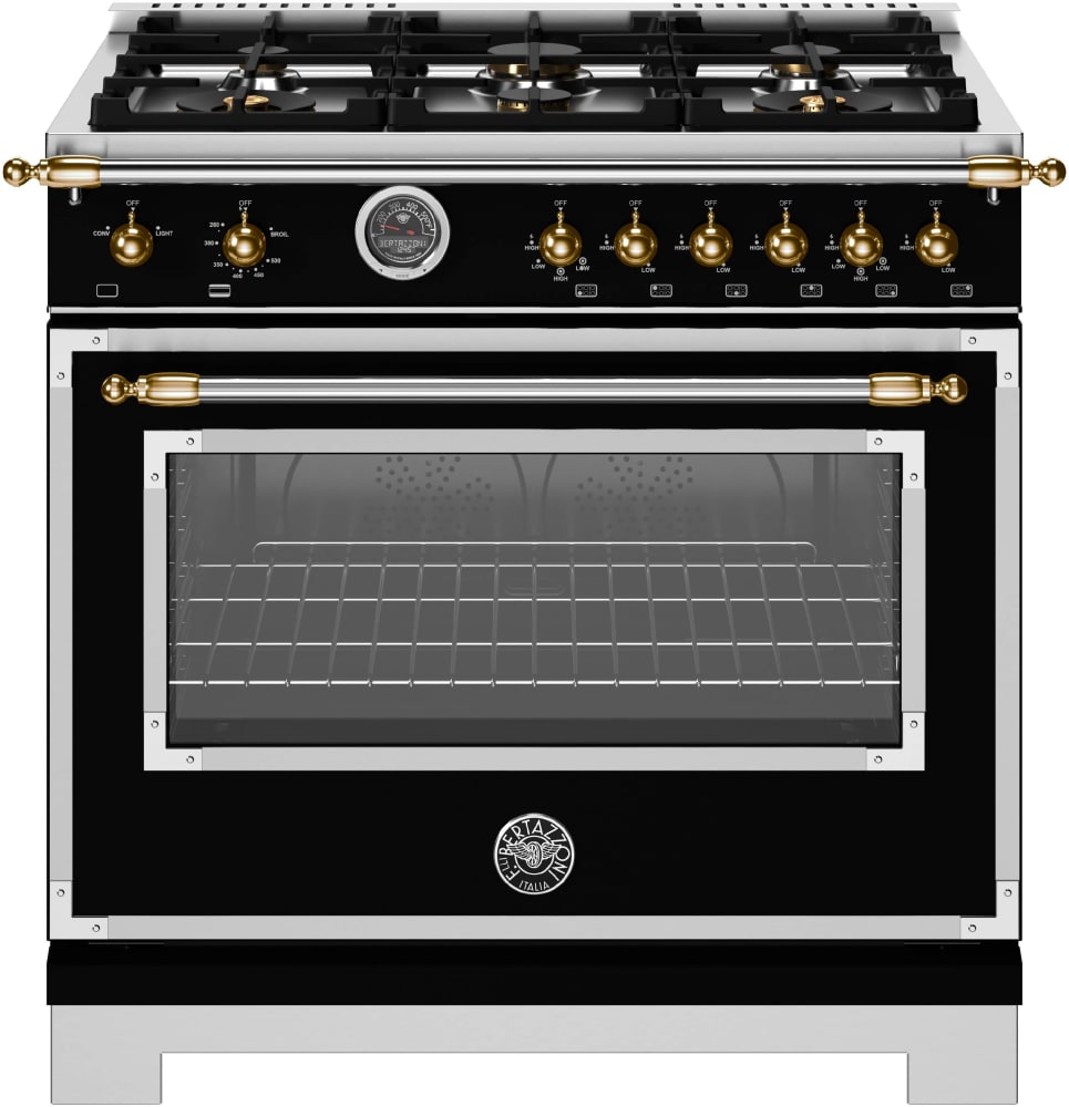 Bertazzoni HER366BCFGMNG 36 Inch Freestanding Gas Range with 6